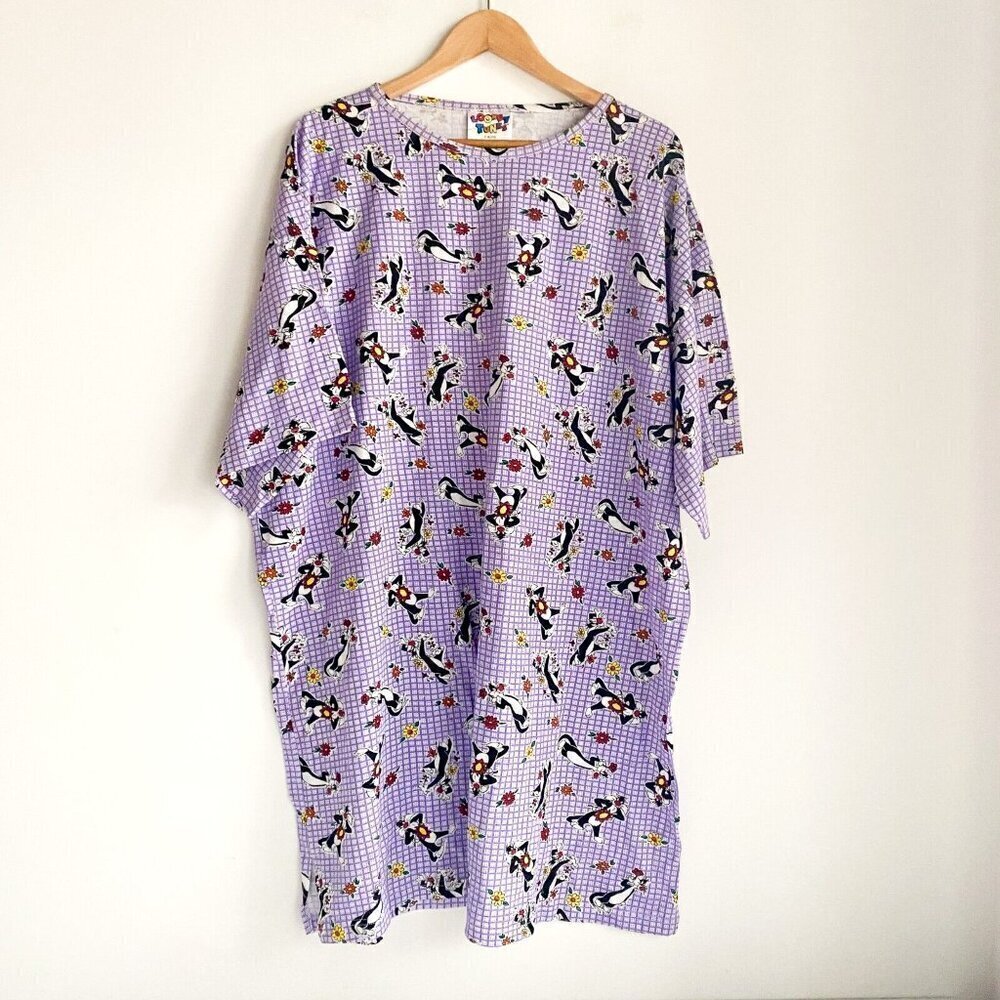 Looney  Tunes Cat Sylvester J. Pussycat Sr. Floral Sleep Shirt 2XL